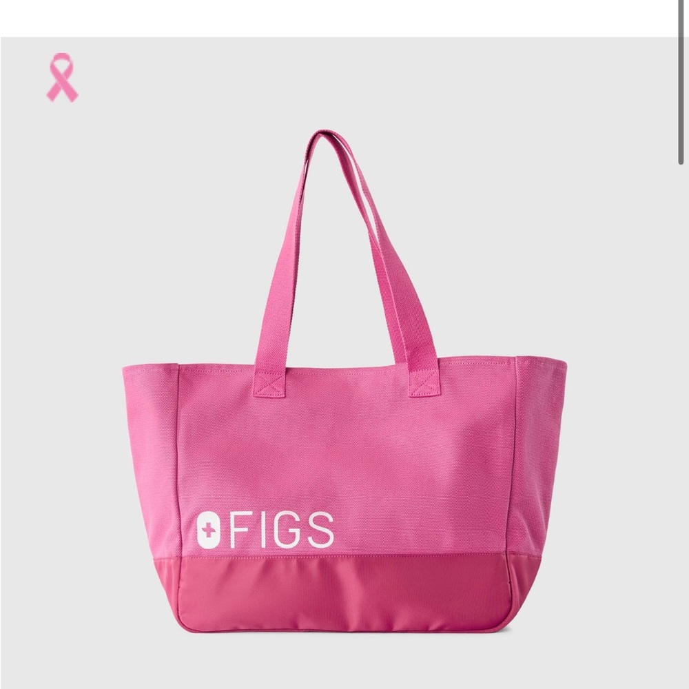 Figs F*ing pink breast cancer awareness canvas tote bag.NWT